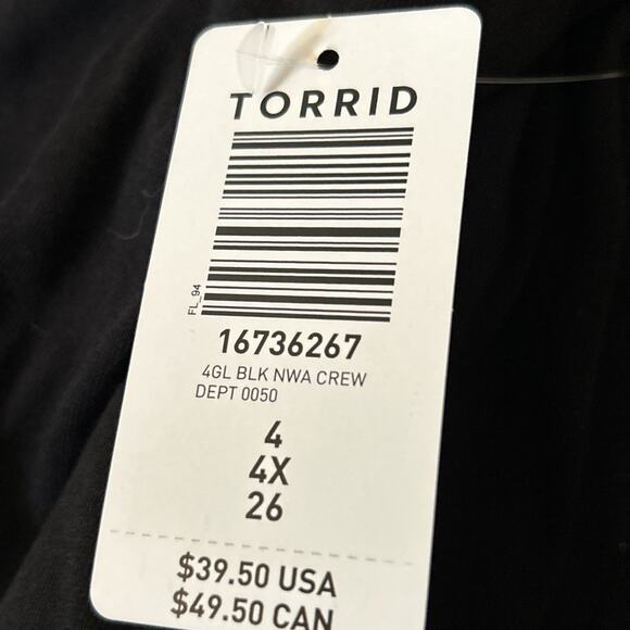 Torrid NWA T-shirt Size 4 4X NWT Black - Picture 5 of 6